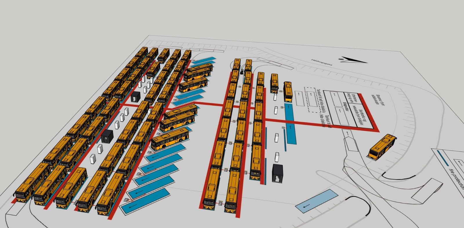 Depot charging infrastructure for 70 electric buses